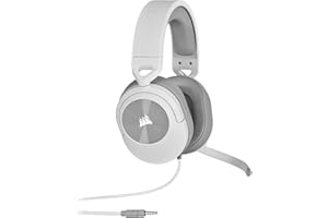 CORSAIR HS55 STEREO Cuffie da Gioco Cablate Leggere - Microfono Omnidirezionale - Driver al Neodimio - PC, Mac, Xbox, Nintendo Switch, Mobile - Bianco