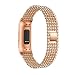 Produktbild HappySDH Armband kompatibel mit Fitbit Charge 3, Smartwatch Zubehör Edelstahl Perlen Ersatzarmband Armbänder Smartwatch für Frauen (Rose Gold)