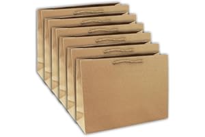 EUROWRAP Clairefontaine - 28800-6Cpack - Un lot de 6 sacs cadeaux adulte - Grands formats 37,3x11,8x27,5cm - Kraft uni - Qualité supérieure, résistant :210g - idéal pour : jeux de société, puzzles, coffrets