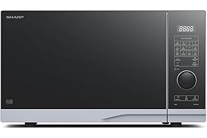 SHARP PG284AES - Forno a microonde con griglia (forno a microonde: 900 W, grill: 1000 W, 10 livelli di potenza, funzione scongelamento, dimensioni: 539 x 309 x 441 cm), colore: Argento