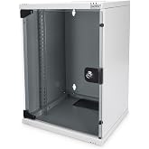 DIGITUS Professional - 10" Wall Mounted Network / Server Wall Cabinet - 9U | Working depth 240 mm &ndash; Load capacity 30 kg &ndash; Gla