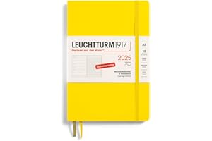 ‎LEUCHTTURM1917 LEUCHTTURM1917 370511 Wochenkalender & Notizbuch Medium (A5) 2025, Softcover, Zitrone, Deutsch