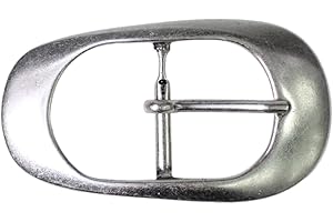 FRONHOFER klassische, ovale 4 cm Gürtelschnalle Silber, Buckle für Wechselgürtel 4 cm, 18198