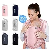 ❤ MATERIAL ALTA CALIDAD, SUAVE: El portabebés de Makimaja está fabricado con la mejor mezcla de algodón. El material es súper suave, transpirable y cómodo, sin perder la flexibilidad necesaria