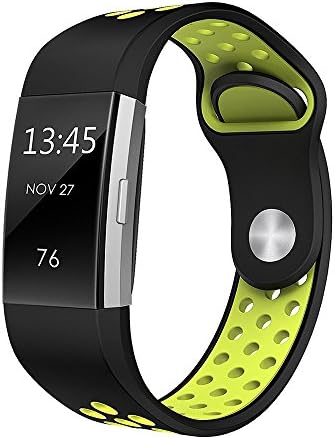 For Fitbit Charge 2 Bands,Stylish Adjustable Replacement Silicone Sport Wristband Strap For Fitbit Charge 2 HR Smartwatch Fitness Wristband Women Men Large Small Medium Available (Medium, Green)