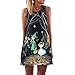 Produktbild Kleid Damen,Binggong Vintage Boho Frauen Sommer Sleeveless Strand Printed Short Mini Dress Mode Kleid Freizeit Reizvolle MiniKleid Elegant (Schwarz B, L)