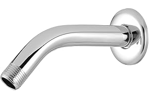 Shower Arm with Flange and Teflon Tape,Markcco 6'' Extension Shower Head Arm for Fixed Shower Head and Rain Shower Head, Stainless Steel, Wall Mounted (Chrome)