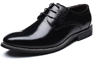JOYTO Business Anzugschuhe Herren, Lederschuhe Schnürhalbschuhe Oxford Smoking Lackleder Brogue Schuhe Hochzeit Derby Leder