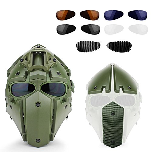 LEJUNJIE Tactical Outdoor Motorcycle Helmet Mask Goggles Hunting Paintball Shooting Military Role-Playing Movie Full Face Props