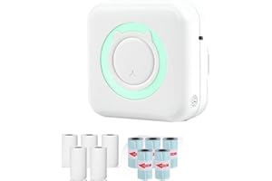 CONBLOM Mini stampante tascabile senza inchiostro senza fili, stampante termica Bluetooth con 10 rotoli di carta termica carta termica portatile per smartphone IOS/Android (blu)
