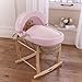 Clair de Lune Dimple Palm Wicker Moses Basket (Pink)