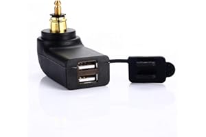 zkm Étanche Double Chargeur USB Adaptateur Secteur LED Voltmètre DIN Fiche Prise pour BMW Triumph Hella Moto Noir