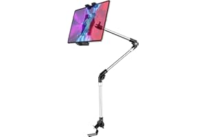 woleyi Car Seat Floor Tablet Holder Phone Mount, Heavy Duty Truck Seat Bolt Phone Clamp with Aluminum Long Arm, Vehicle Seat Rail Stand for iPad Pro 12.9 Air Mini, Galaxy Tabs, iPhone (4~13 inch)