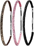 Ivybands &reg; - Das Anti-Rutsch Haarband | 3-er Pack Ivybands Ivy Classics Set | 1cm Breites Haarband Super Thin One Size , schwarz braun fresco Glitzer , IVY133 IVY261 IVY506