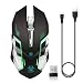 Produktbild ZTTOC Kabellose Gaming Maus Wiederaufladbare Maus für PC Laptop Mac Silent Schnurlos Maus Geräuschlose LED Wireless Gaming Mouse 2400 DPI 7 Tasten Optische Maus (schwarz)