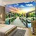 Produktbild Keshj Benutzerdefinierte Foto Mural Tapete Holzbrücke Korridor 3D Stereoskopische Naturlandschaft Große Wandmalerei Wohnkultur-250cmx175cm