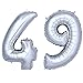 Produktbild DekoRex® Folienballon Zahlenballon Luftballon Geburtstag Deko 40cm Silber Zahl: 49