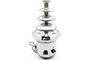 AOHUADA Fontaine à chocolat 4 étages - En acier inoxydable - 170 W - Pour fête, mariage, pâtisseries, fruits, pâtisseries, etc. - Avec fonction fondue et écoulement
