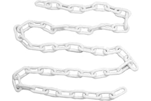 MACHSWON 5 m x 6 mm plastikowy łańcuch bariera, ostrzeżenie, bezpieczeństwo, miejsce parkingowe, plastikowy łańcuch do dekoracyjnego ogrodzenia ogrodowego, różne kolory (biały)