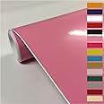 vgoltd Gloss Sticky Vinyl Wrap Furniture Stickers Cupboard Covering Self Adhesive Peel and Stick Solid Sticker (Baby Pink, 1m x 305mm roll)