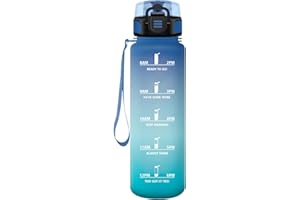 Honeyholly Gourde 500ML, Étanche & Réutilisable, Gourde Sport, Motivation avec Filtre, Bouteille, Bouteille d'eau, Gourdes pour Gym, Enfant, Adulte, École, Bureau, Yoga, Camping