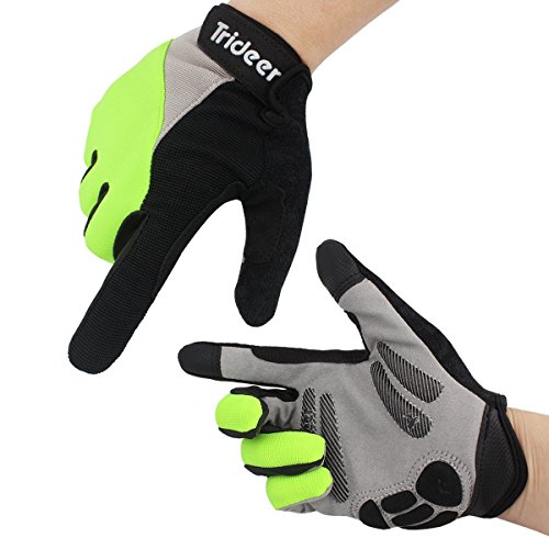 Trideer Vollfinger Fahrradhandschuhe Reithandschuhe Radsporthandschuhe Trainingshandschuhe mit Adjustable Handgelenkstütze für Road Race, Mountainbike, Radsport, Reiten, Wandern, Bergsteigen, Camping und mehr Sports im Freien, Idea für Damen Herren Frauen Manner - 7