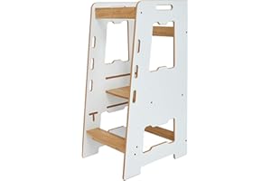 MINERA, Tour d'observation Montessori, Tour d'apprentissage Montesorri, Observation pour Enfant, en Bois Nature Dobservation Enfants, Sécurité maximale Learning Tower