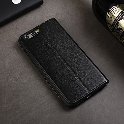 DWaybox Honor 9 Leder H  lle Foldable Stand Feature mit View Window Folio Schutzh  lle Slim Luxury Echt Leder H  lle f  r HUAWEI Honor 9 5 15 Inch  Bl