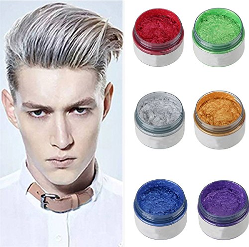 ILOVEDIY Cire Coiffante Cheveux Gel Colorant Cheveux Coloration Cheveux Temporaire pour Homme Femme (Argent Gris)