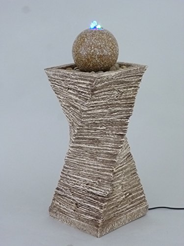 Zimmerbrunnen Quader Brunnen mit farbigen bunten LED - für eine gemütliche, entspannte Atmosphäre, Raumbefeuchter, Dekoration