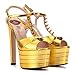 Produktbild Rex rabbit-SS Fetisch High Heel Sandalen Hohlnieten Schuhe in Übergrößen hassen High Fashion High Heels,Gold,36