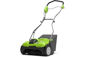 Greenworks 40V Scarifier Lawn Rake Dethatcher, 3600rpm, 36cm Working Width, 30L Collection Box WITHOUT Battery & Charger , 3 Year Guarantee G40DT35