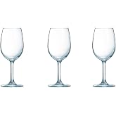 Luminarc Enchant&eacute; Set of 3 Wine Glasses 26 cl &ndash; Transparent Glass, Dishwasher Safe