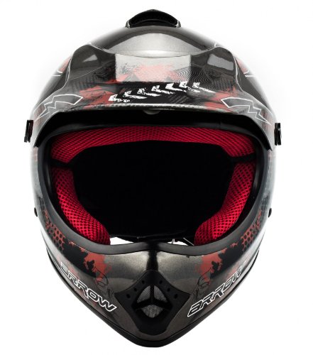 ARROW HELMETS AKC-49 Titan Moto-Cross-Helm Cross-Helm Kinder-Cross-Helm Helmet Sport Junior Kids Quad Pocket-Bike Enduro MX Motorrad-Helm Cross-Bike Kinder-Helm, DOT zertifiziert, inkl. Stofftragetasche, Grau, XS (51-52cm)