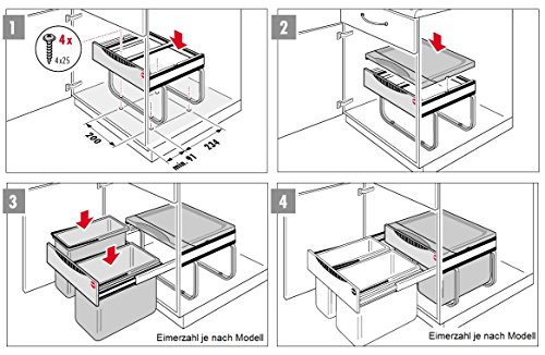 Hailo 3644731 Abfallsammler TR Swing 50.3/29 für Schränke ab 500 mm Breite mit Drehtür - 4