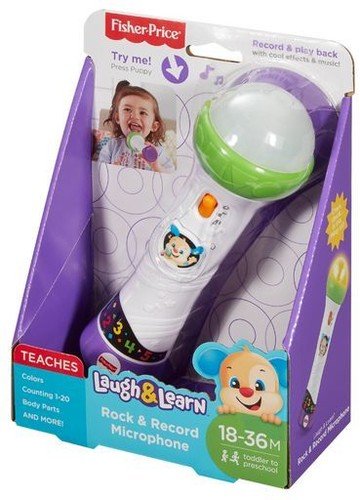 Fisher-Price DWW12 Laugh & Learn Rock & Record Microphone, Multicolor