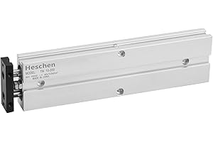 Heschen Doppeltwirkender pneumatischer Luftzylinder, TN10-10, Bohrung 10 mm, Doppelstab-Aluminium, mit Magnet, für die automatische Ausrüstung (Hub: 200 mm)