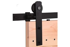 CCJH 11FT/335cm Black Sliding Barn Wood Door Hardware Track Kit Track System for Double Door