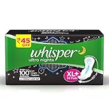 Whisper Ultra Overnight Sanitary Pads with Wings - 30 Pieces (XL Plus)
