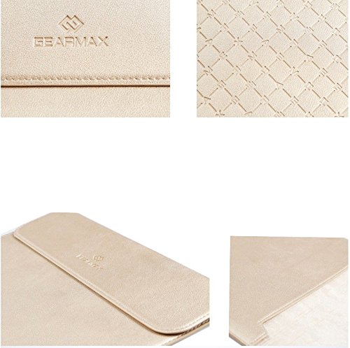 WIWU Ultra-dünne Umschlag Stil PU Leder Schutzhülle Laptop Handtasche für Macbook Air 11,6 / Pro Retina 12 Zoll / Laptops / Notizbuch Slim Schutz Hülle Tasche mit Maus Pad (Golden, 12 Zoll) - 5
