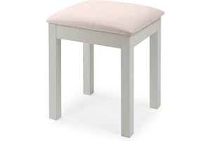 Julian Bowen Maine Dressing Stool, Dove Grey, Height: 48, Width: 41, Depth: 35cm
