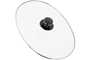 SPARES2GO Universal Large Oval Glass Lid & Knob Handle for 5.5L 6L 6.5L Slow Cookers