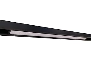 TOT ELECTRIC Faretto proiettore led Binario Connettore Alimentatore Nero Magnetico per illuminazione a bassa tensione 48V (Barra 24W - Luce Calda)