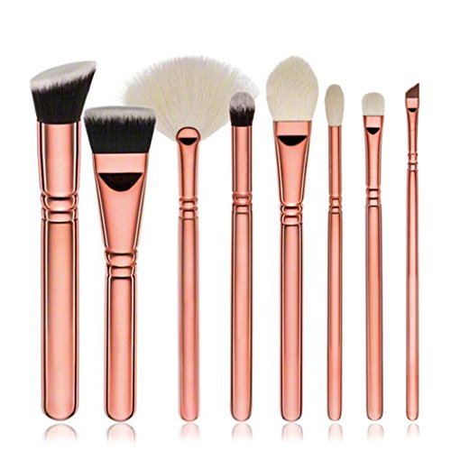 Coolster 8pcs Kosmetische Multicolor -Gesicht Make-up Pinsel Kits für Die Lippen Wange Augenbrauen Lidschatten Pinsel Set