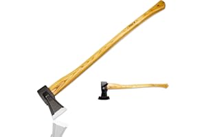 Xforst Ascia da spacco SA2 – Ascia forestale 80 cm con manico in legno di frassino e testa in acciaio 2 kg – Peso totale 2,6 kg – Incluso fodero in cuoio