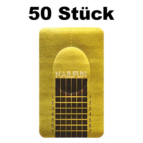 1 Packung (50 Stück) selbstklebende Square Goldschablonen Modellier Schablonen für die künstliche Fingernagel-Modellage