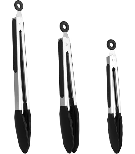 Set Di 6 Pinze Da Cucina In Acciaio Inox Con Impugnatura In Silicone – Mini Pinze Per Caramelle, Snack, Insalate, Grigliate E Dolci