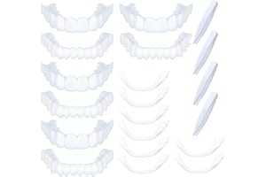 GJKLO 4 Pairs of Teeth for Sticking Smile Teeth Veneers Teeth Bleaching Artificial Teeth False Teeth Comfort Instant Cosmetic Veneers Teeth Top and Bottom