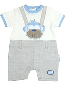 BabyPrem Baby Blau Brun Latzhose Strampler Kleidung Affe Neugeborene 50-68cm