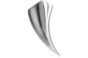 DonDon Pendentif en forme de dent pour homme - En acier inoxydable - Pochette en velours noire